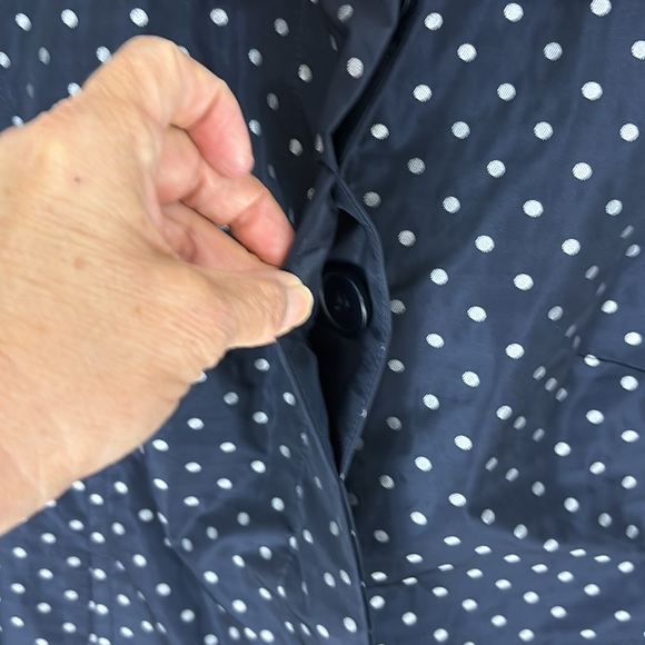 Talbots Navy Polkadot Rain Coat Jacket Size 4P Petite - Picture 6 of 16